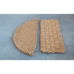 Hello Honey® Woven Natural Coir Half Round Doormat With Fringe -Michaels Decor Sale D587649S 2