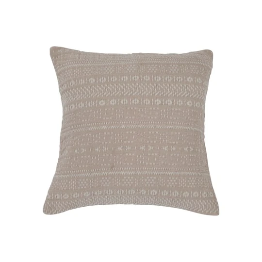 Hello Honey® Cream Embroidered Woven Cotton Pillow 4 Hello Honey® Cream Embroidered Woven Cotton Pillow - Image 2