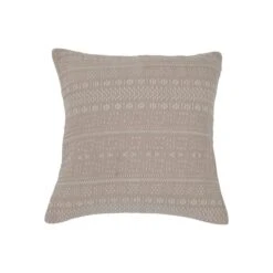 Hello Honey® Cream Embroidered Woven Cotton Pillow
