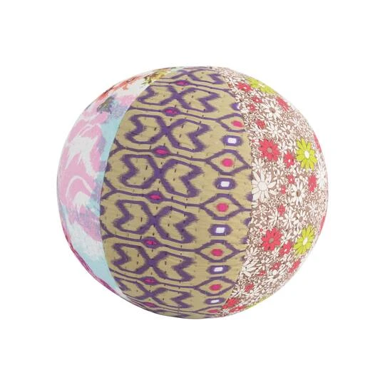 Hello Honey® Patchwork Cotton Kantha Fabric Orb Pillow 4 Hello Honey® Patchwork Cotton Kantha Fabric Orb Pillow - Image 2