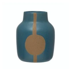Hello Honey® 8" Abstract Design Stoneware Vase