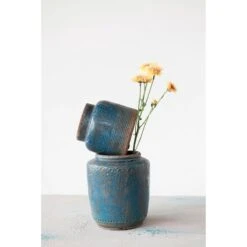 Hello Honey® 9" Distressed Blue Debossed Terracotta Vase -Michaels Decor Sale D588000S 5