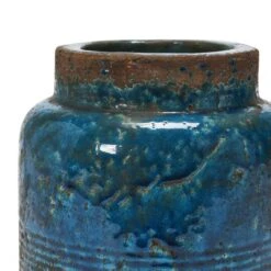Hello Honey® 7" Distressed Blue Debossed Terracotta Vase -Michaels Decor Sale D588001S 2