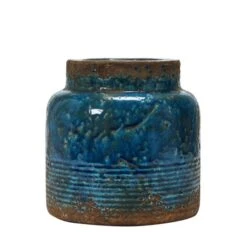 Hello Honey® 7" Distressed Blue Debossed Terracotta Vase -Michaels Decor Sale D588001S 3