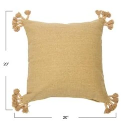Hello Honey® Tan Square Canvas Pillow Cover With Tassels -Michaels Decor Sale D588140S 6