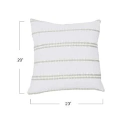 Hello Honey® White Square Embroidered Multistripe Cotton Pillow Cover -Michaels Decor Sale D588151S 4