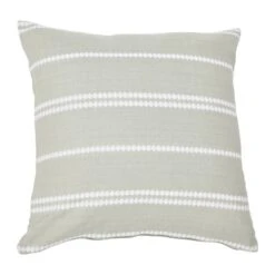 Hello Honey® Gray Square Embroidered Multistripe Cotton Pillow Cover