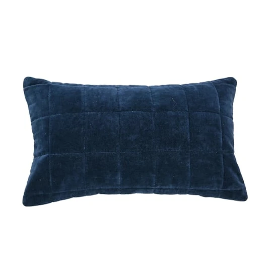 Hello Honey® 20" Quilted Velvet Lumbar Pillow Cover Blue 4 Hello Honey® 20" Quilted Velvet Lumbar Pillow Cover Blue - Image 2
