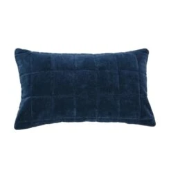 Hello Honey® 20" Quilted Velvet Lumbar Pillow Cover Blue