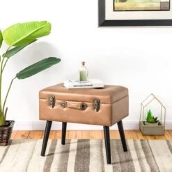 Glitzhome® Leatherette Upholstered Storage Stool -Michaels Decor Sale D588444S 2