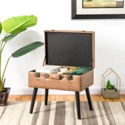 Glitzhome® Leatherette Upholstered Storage Stool -Michaels Decor Sale D588444S 3