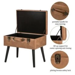 Glitzhome® Leatherette Upholstered Storage Stool -Michaels Decor Sale D588444S 6