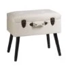 Glitzhome® Velvet Upholstered Storage Stool Seashell White -Michaels Decor Sale D588447S 1
