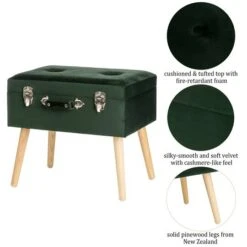 Glitzhome® Velvet Upholstered Storage Stool Hunter Green 16 Glitzhome® Velvet Upholstered Storage Stool Hunter Green -Michaels Decor Sale D588448S 5