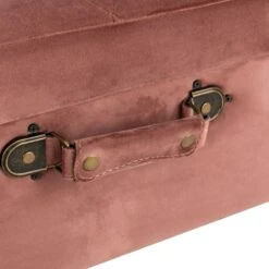 Glitzhome® Velvet Upholstered Storage Stool Pink Clay -Michaels Decor Sale D588450S 7