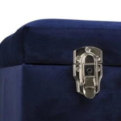 Glitzhome® Velvet Upholstered Storage Stool Navy Blue -Michaels Decor Sale D588451S 5