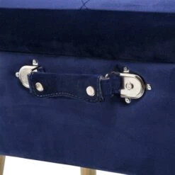 Glitzhome® Velvet Upholstered Storage Stool Navy Blue -Michaels Decor Sale D588451S 6