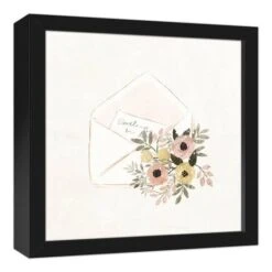 Romantic Floral Letter 12" X 12" Black Framed Canvas -Michaels Decor Sale D588849S 2
