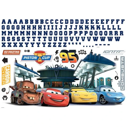 RoomMates Cars Peel & Stick Giant Wall Decal Set With Alphabet 4 RoomMates Cars Peel & Stick Giant Wall Decal Set With Alphabet - Image 2