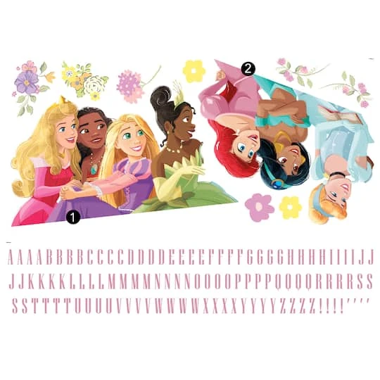 RoomMates Disney Princesses Peel & Stick Giant Wall Decal Set With Alphabet 3 RoomMates Disney Princesses Peel & Stick Giant Wall Decal Set With Alphabet