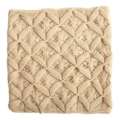 18" Bohemian Diamond Woven Macramé Pillow Cover