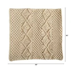 16" Bohemian Woven Macramé Pillow Cover -Michaels Decor Sale D590067S 2