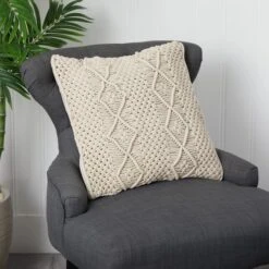 16" Bohemian Woven Macramé Pillow Cover -Michaels Decor Sale D590067S 5