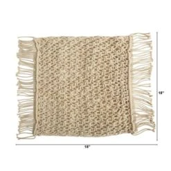 18" Bohemian Fringed Woven Macramé Pillow Cover 14 18" Bohemian Fringed Woven Macramé Pillow Cover -Michaels Decor Sale D590068S 2