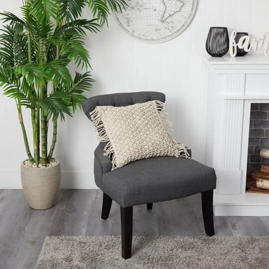 18" Bohemian Fringed Woven Macramé Pillow Cover 9 18" Bohemian Fringed Woven Macramé Pillow Cover - Image 7