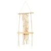 24" Boho Chic Wood Macrame Shelf