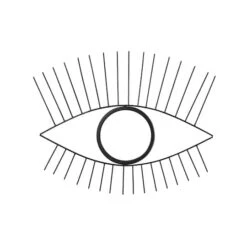 24" Black Metal Eye Wall Mirror