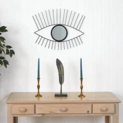 24" Black Metal Eye Wall Mirror -Michaels Decor Sale D590083S 4