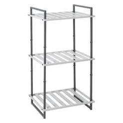 Honey Can Do Gray Tones 3-Tier Tubular Metal Shelf