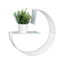 Honey Can Do 18" White Floating Circular Decorative Metal Wall Shelf -Michaels Decor Sale D598075S 2