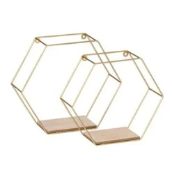 Honey Can Do 12" Gold Hexagonal Decorative Metal Wall Shelves -Michaels Decor Sale D598076S 5