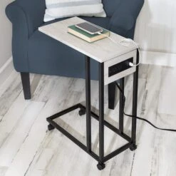 Honey Can Do Light Gray Side Table On Wheels 14 Honey Can Do Light Gray Side Table On Wheels -Michaels Decor Sale D598091S 1