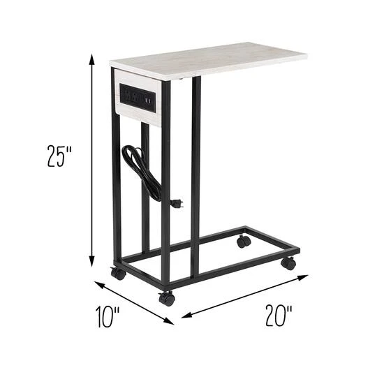 Honey Can Do Light Gray Side Table On Wheels 10 Honey Can Do Light Gray Side Table On Wheels - Image 8