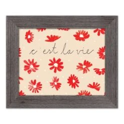 C'est La Vie Florals Wall Print In Frame Gray -Michaels Decor Sale D598586S 1 1