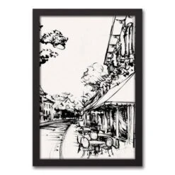 Sketched City Scene Canvas Wall Art In Black Frame 9 Sketched City Scene Canvas Wall Art In Black Frame -Michaels Decor Sale D598599S 1 1