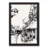 Sketched City Scene Canvas Wall Art In Black Frame -Michaels Decor Sale D598599S 1