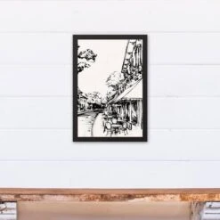 Sketched City Scene Canvas Wall Art In Black Frame 10 Sketched City Scene Canvas Wall Art In Black Frame -Michaels Decor Sale D598599S 4