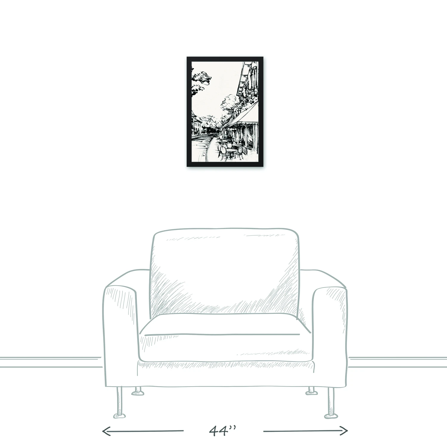 Sketched City Scene Canvas Wall Art In Black Frame 8 Sketched City Scene Canvas Wall Art In Black Frame - Image 6