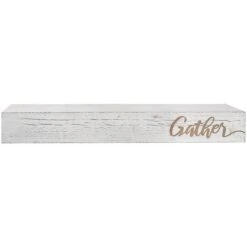 Whitewashed "Gather" Text Engraving Floating Wall Shelf -Michaels Decor Sale D598816S 5