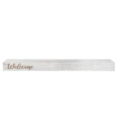 Whitewashed "Welcome" Text Engraving Floating Wall Shelf -Michaels Decor Sale D598817S 5