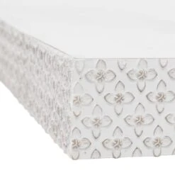 Small White Rustic Embossed Wood Floating Wall Shelf 13 Small White Rustic Embossed Wood Floating Wall Shelf -Michaels Decor Sale D598830S 4