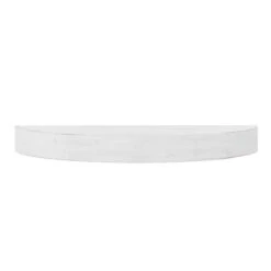 Small White Round Wood Floating Wall Shelf