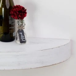 Small White Round Wood Floating Wall Shelf -Michaels Decor Sale D598839S 3