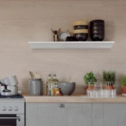 Large White Wedge Wood Floating Wall Shelf -Michaels Decor Sale D598842S 2