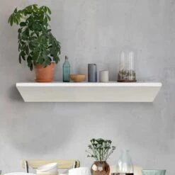 Small White Wedge Wood Floating Wall Shelf -Michaels Decor Sale D598844S 2