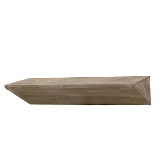 Small Natural Wedge Wood Floating Wall Shelf 4 Small Natural Wedge Wood Floating Wall Shelf - Image 2